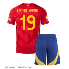 Espanja Lamine Yamal #19 Kotipaita Lapsille EM-Kisat 2024 Lyhythihainen (+ shortsit)